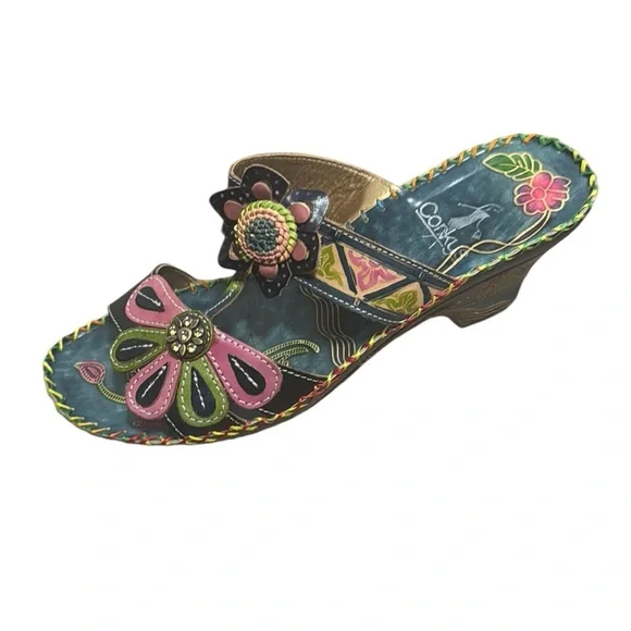 CORKY’S artisan designer floral sandals size 10 - Picture 5 of 8